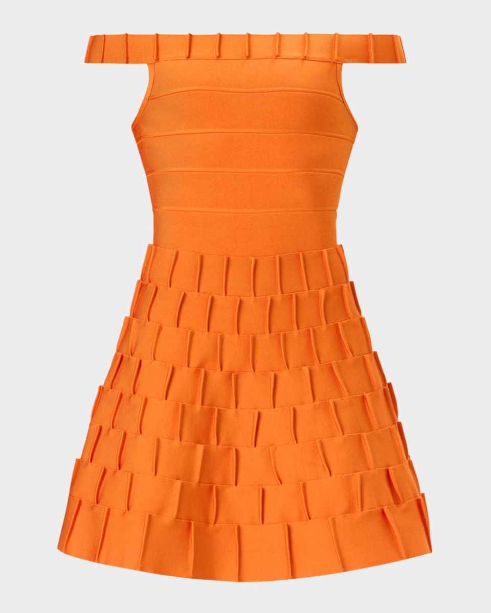 The Catalina Pintuck Off-Shoulder Mini Dress